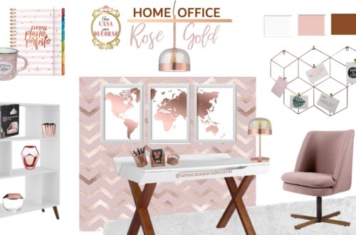 Escritório Home Office Rose Gold