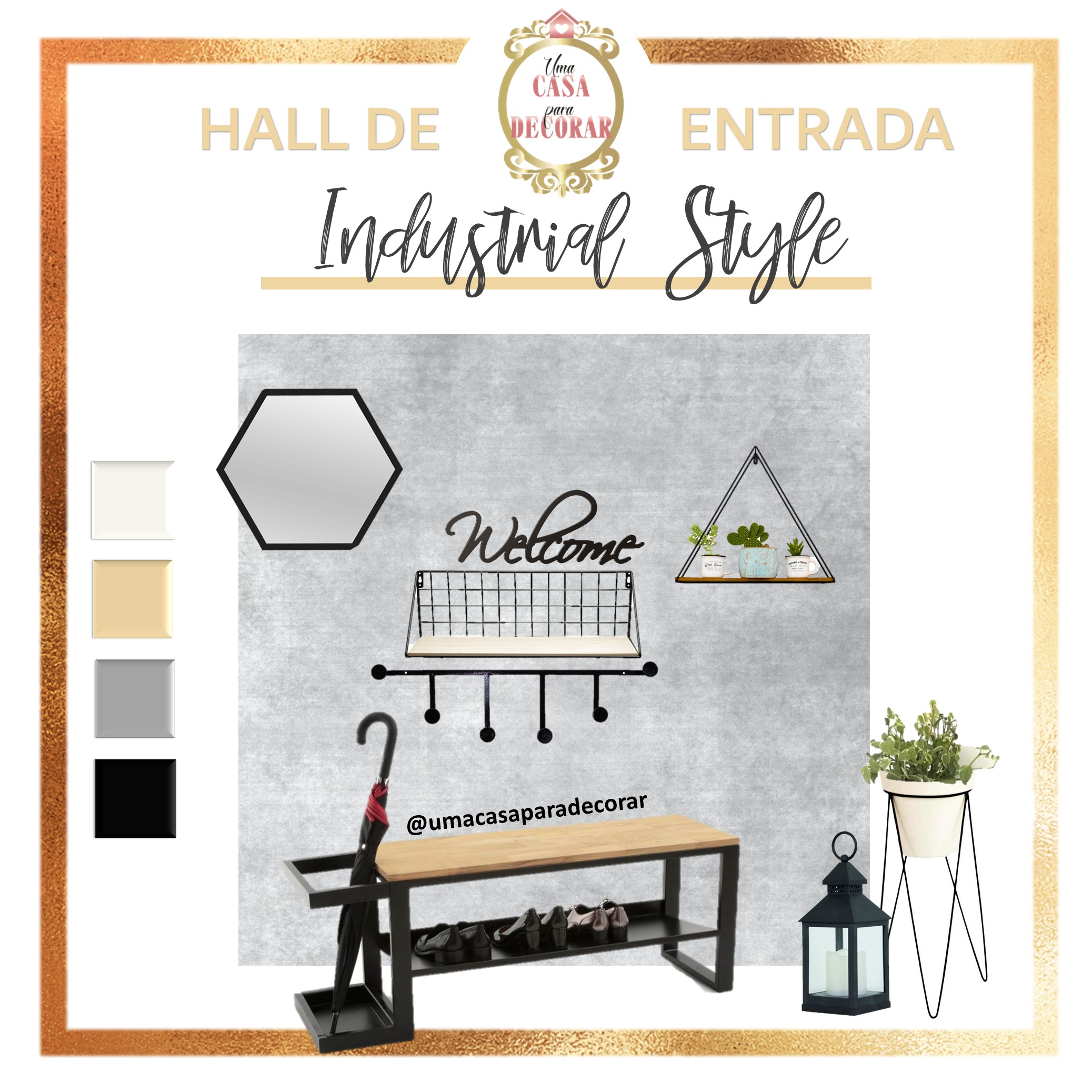 Hall de entrada estilo industrial