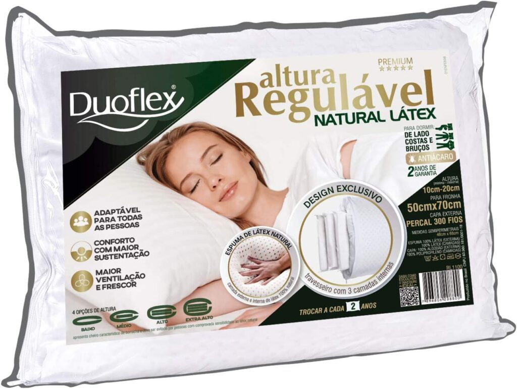 IMAGEM: Travesseiro latex de altura regulavel duoflex: compre aqui na AMAZON