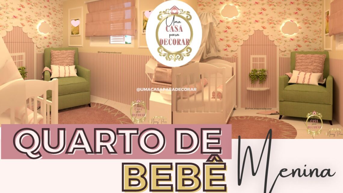 QUARTO de BEBÊ MENINA rosa e verde floral