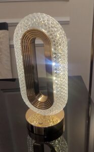 Abajur dourado touch oval recarregável usb