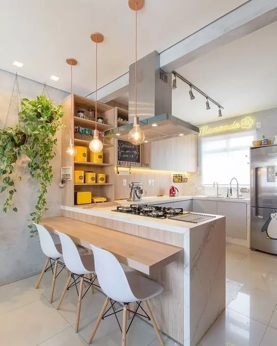 cozinha com península